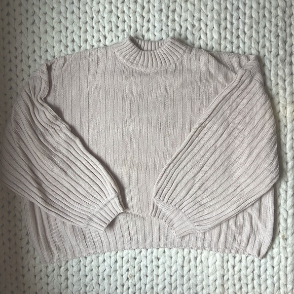 Princess Polly Oversize Beige/Pink Sweater - Picture 2 of 4